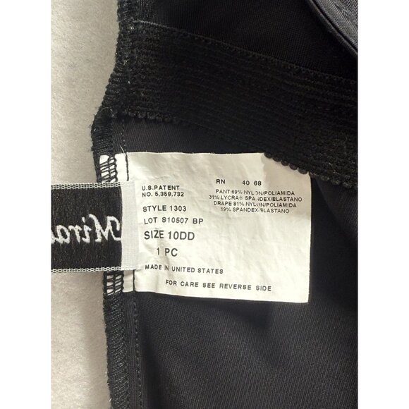 Miraclesuit 1 Pc Bathing Suit Swimsuit Colorblock Black Blue 10 DD Double Strap - Picture 7 of 8